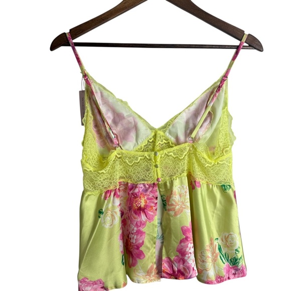Victoria's Secret Floral Print Lace Silky Camisole Tank Top Lingerie Size Large - Picture 5 of 9